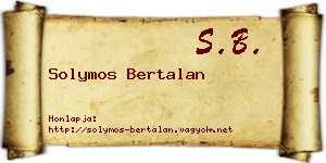 Solymos Bertalan névjegykártya